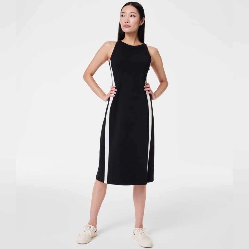 Spanx AirEssentials Side Stripe Tank Midi Dress L